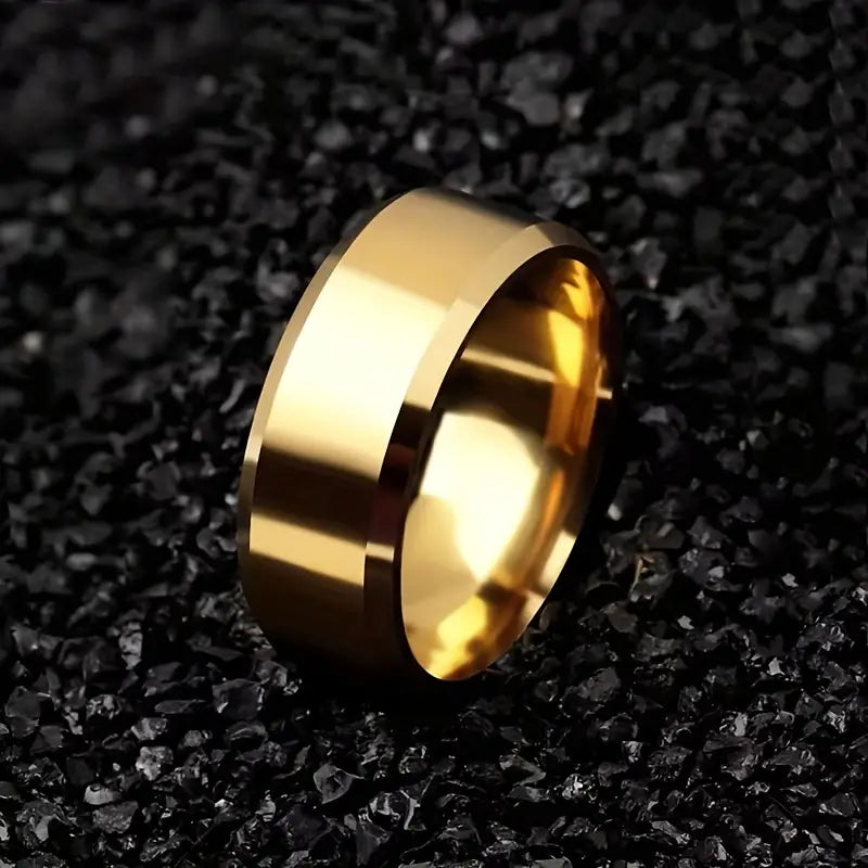 1pc Golden Simple Ring Stainless