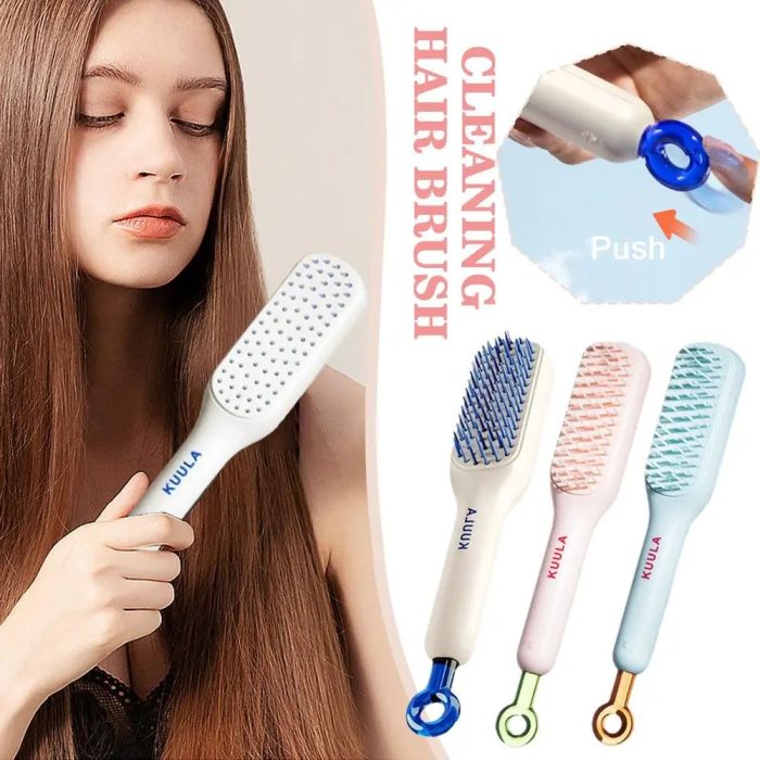 Self-Cleaning Telescopic Hair Brush | Anti-Static Detangling Comb